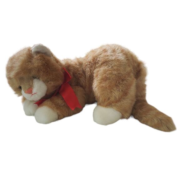 Vintage 1995 Ty Al E Kat Orange Tabby Kitty Cat Stuffed Beanbag Plush 14” No Tag - Picture 1 of 4